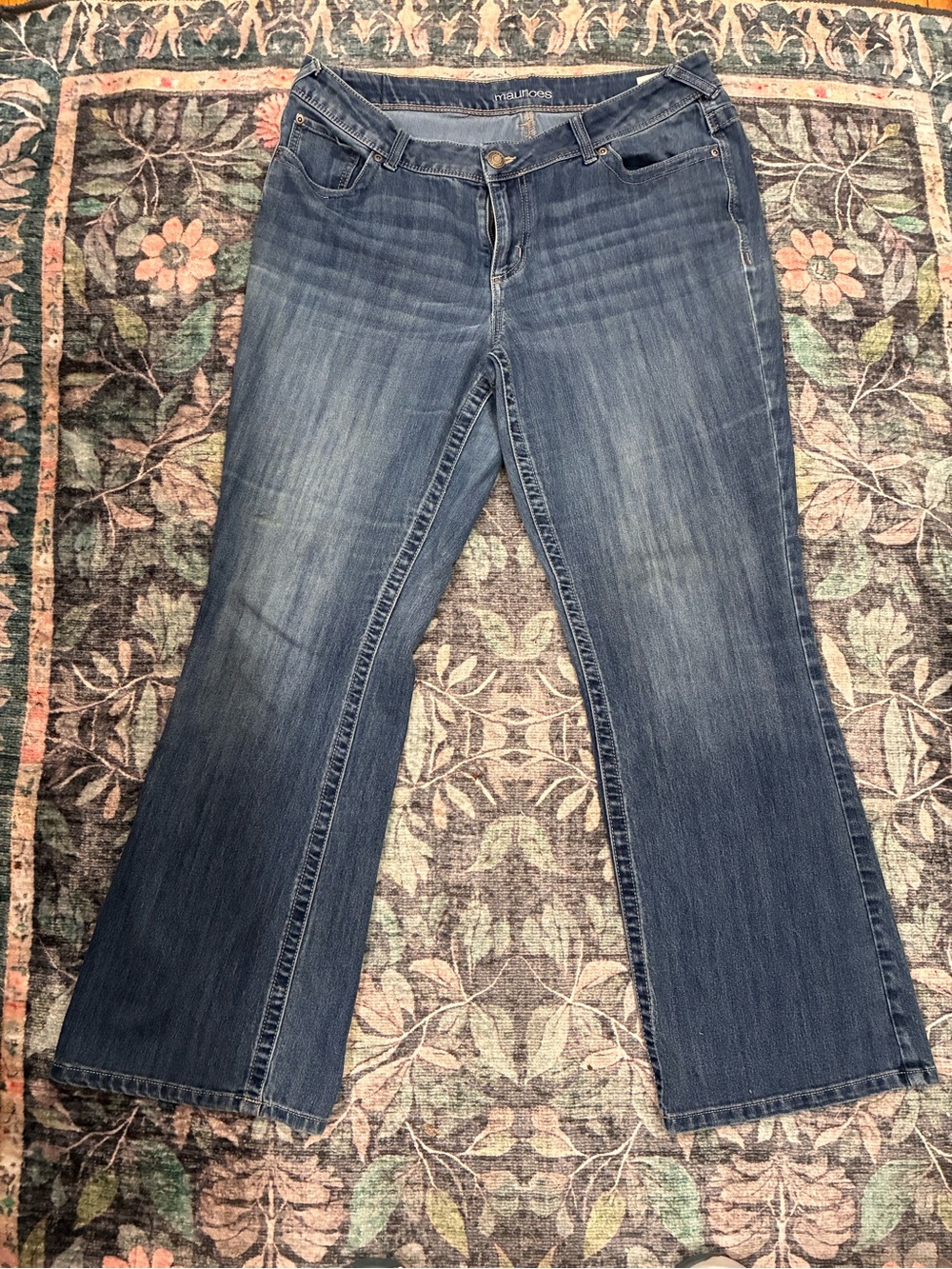 Maurices Blue Flared Wide-Leg Jeans